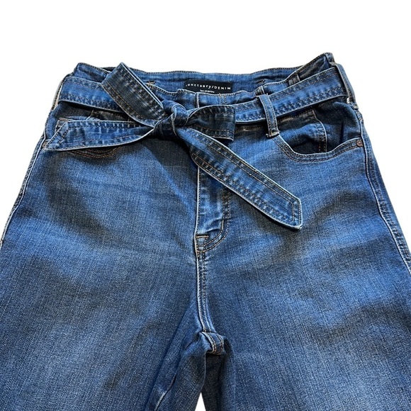 Sanctuary Denim Modern Straight Crop High Rise Belted Tie Waist Jeans - size 28 - Picture 3 of 15
